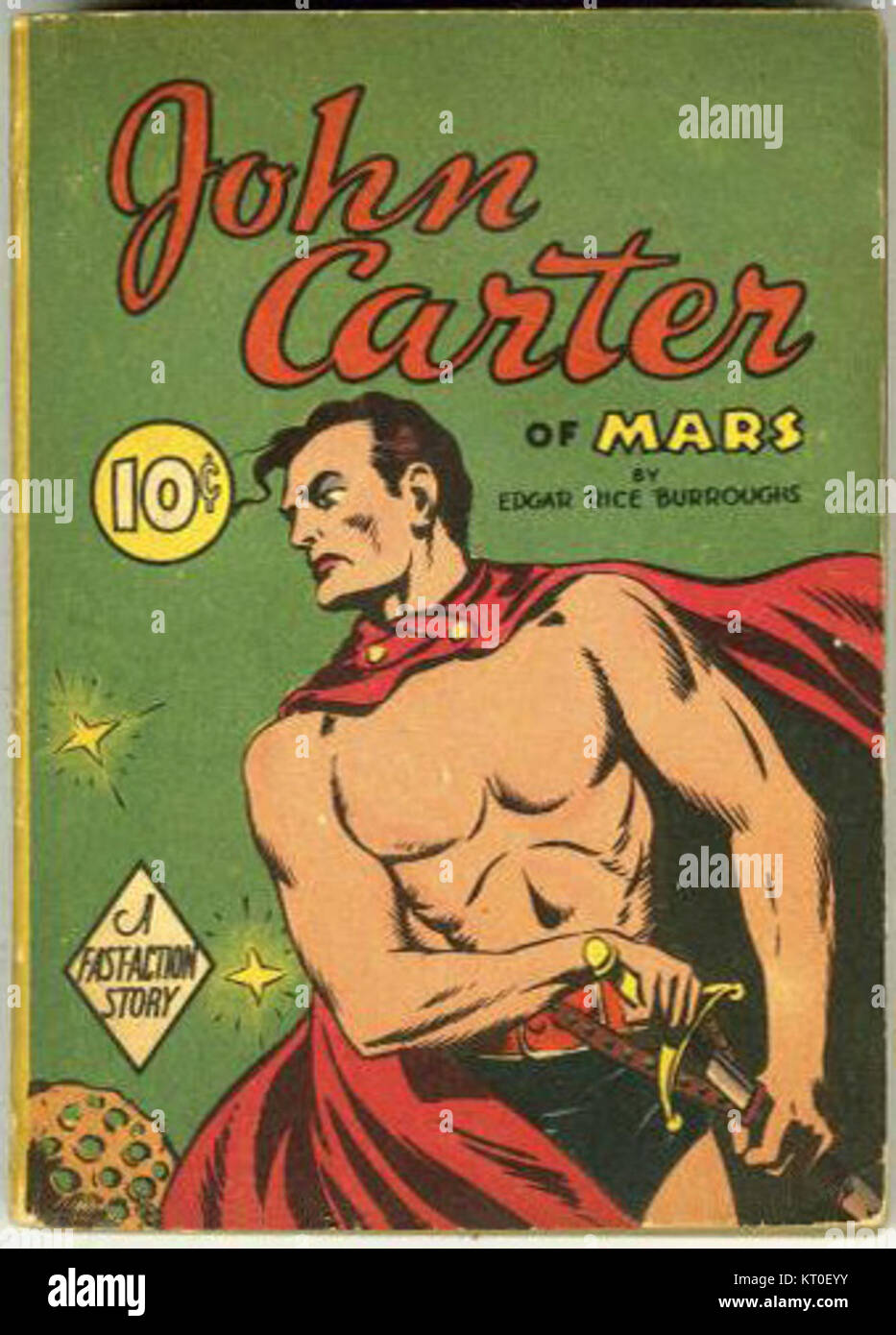 Le Big Little Book 'John carter of mars' (Dell 1940) est un roman de science-fiction vintage qui fait partie de la série Barsoom d'Edgar Rice Burroughs. Il capture les contes aventureux et héroïques de John carter sur la planète mars, mêlant science-fiction et aventure pulpeuse. Banque D'Images