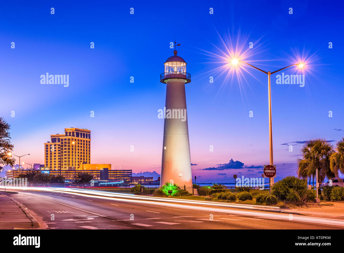 Biloxi, Mississippi, USA au phare de Biloxi. Banque D'Images