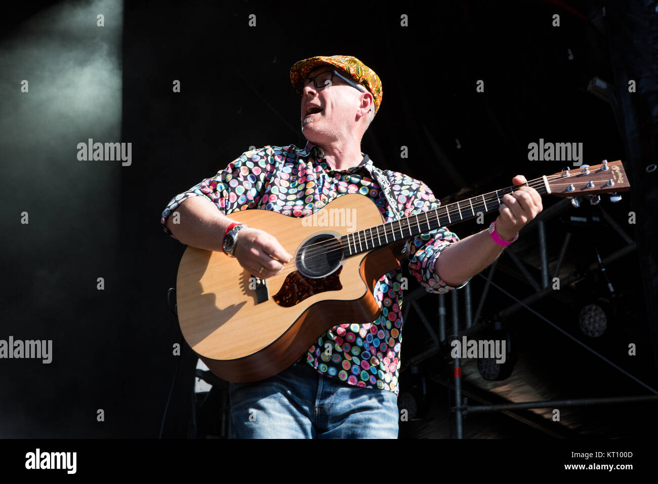 La Norvège, Fredrikstad - Juillet 23, 2017. Le prog-rock norvégien Magic Pie effectue un concert live au cours de l'Månefestivalen 2017 festival norvégien à Fredrikstad. Banque D'Images