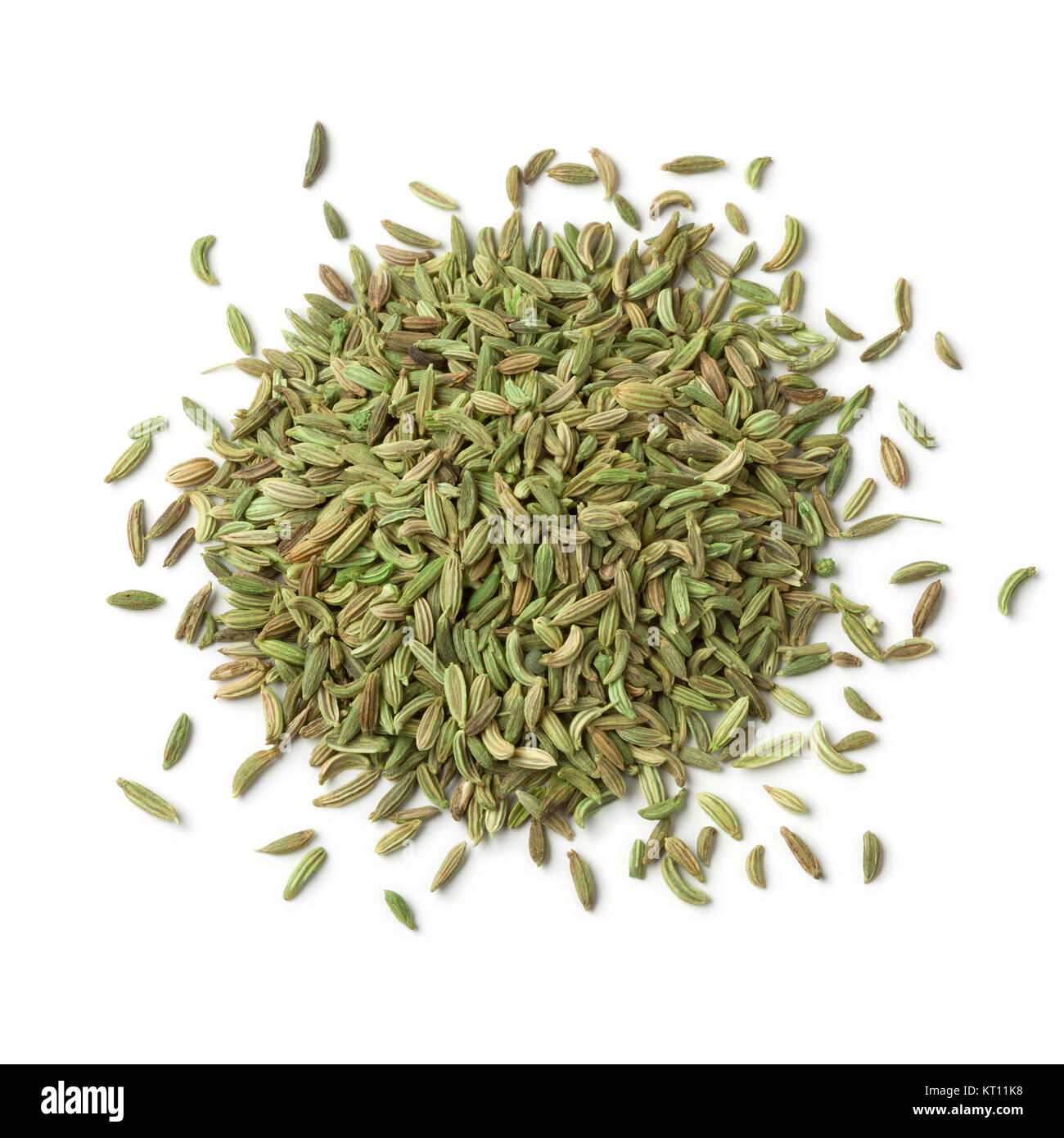 Tas de fruits vert anis égyptienne sur fond blanc Banque D'Images