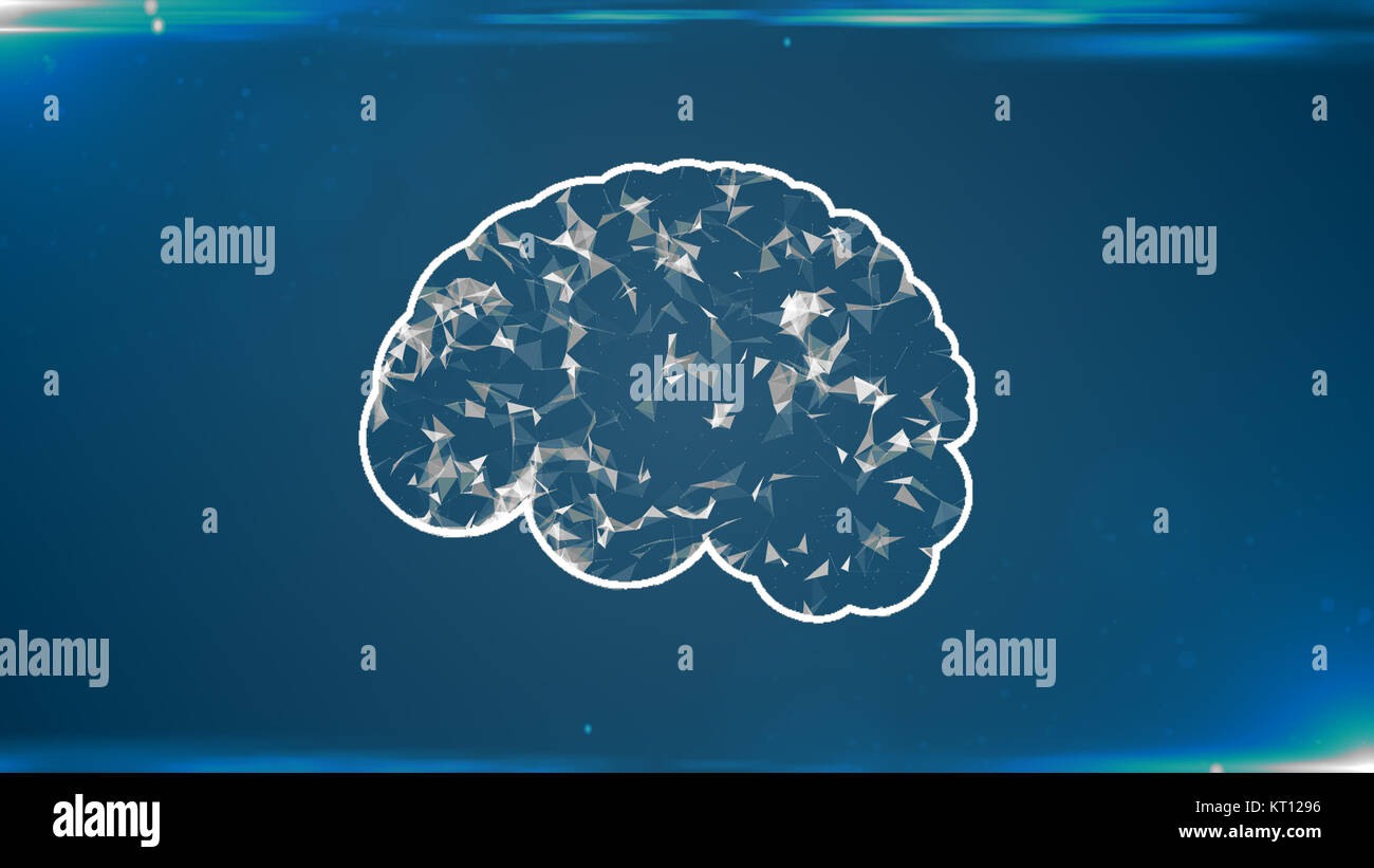 Poly faible cerveau. Arrière-plan de la technologie Banque D'Images