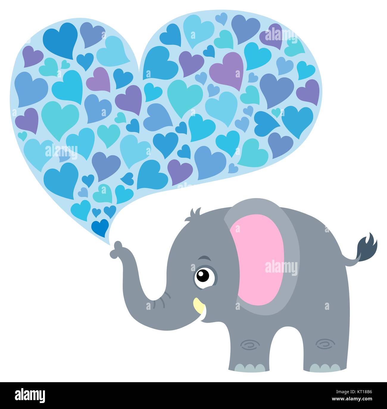 Image 1 thème éléphant Valentine Banque D'Images