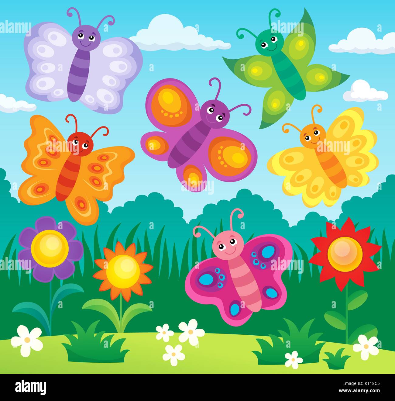 Thème libre 2 papillons stylisés Banque D'Images