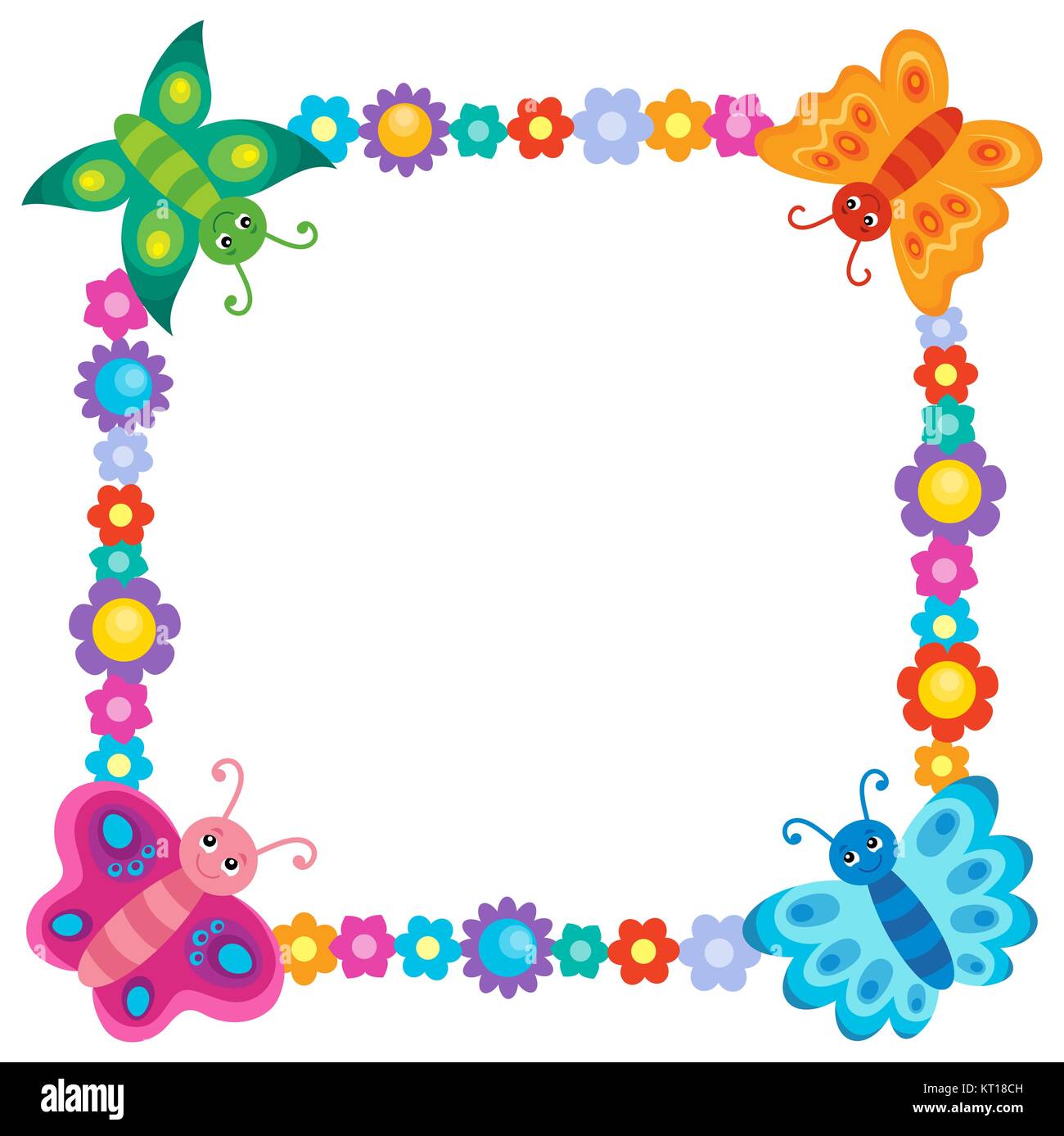 Thème libre 6 papillons stylisés Banque D'Images