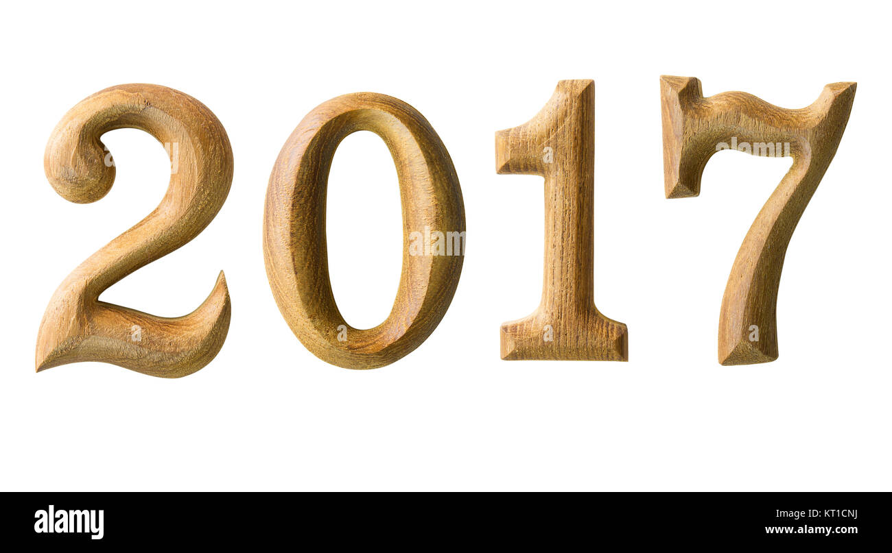 2017 Nouvelle Année en forme de sol en bois Banque D'Images