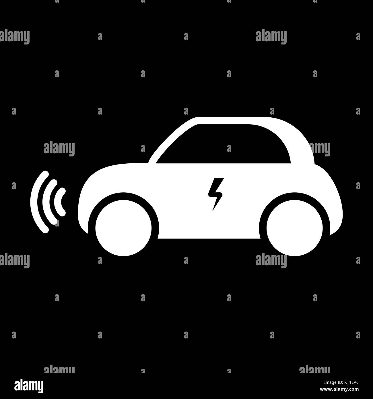 L'icône de voiture électrique. vector illustration. E-car signe. Illustration de Vecteur