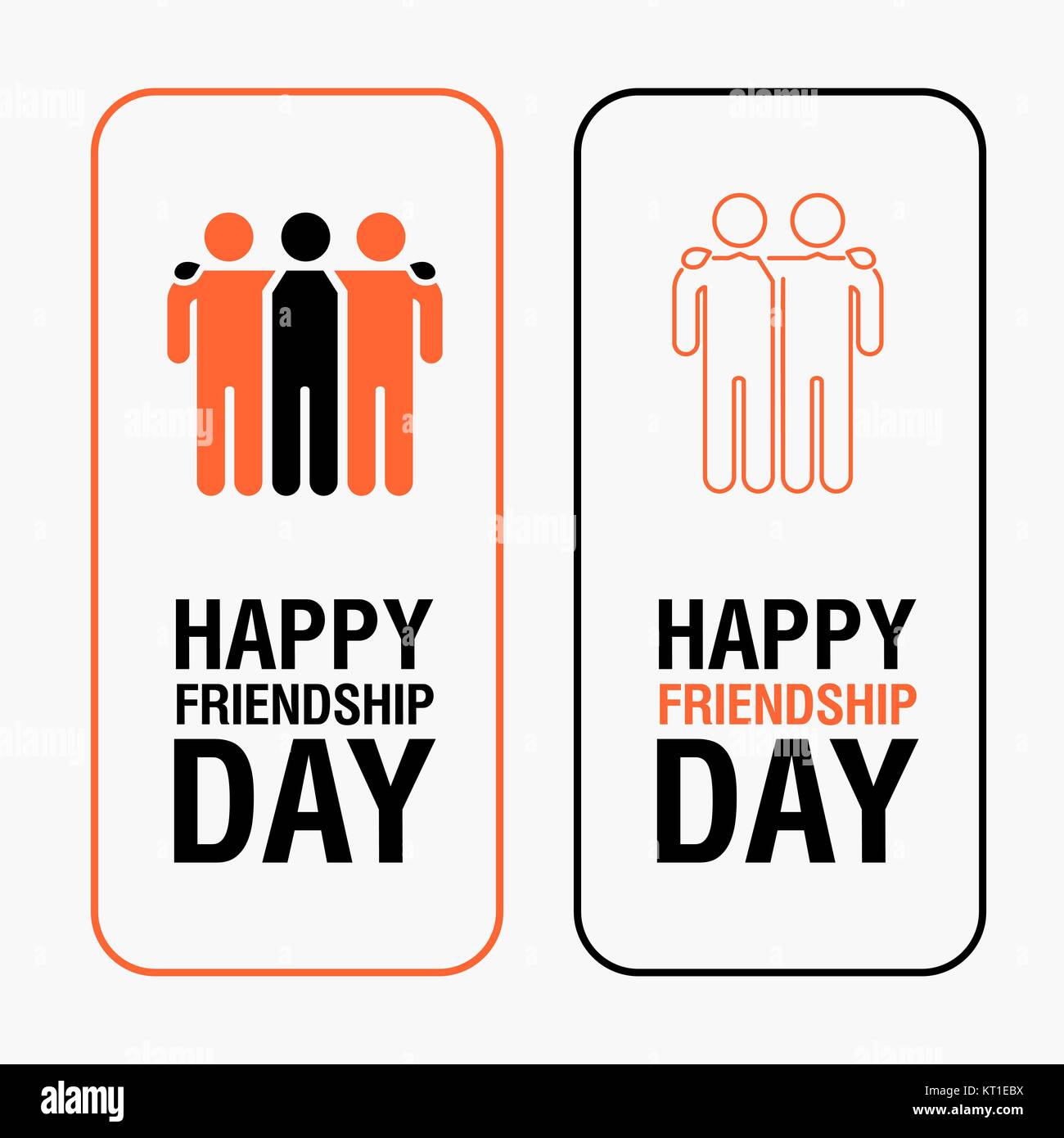 Texte pour la Journée de l'amitié heureux amis Greeting Card design simple. Illustration de Vecteur