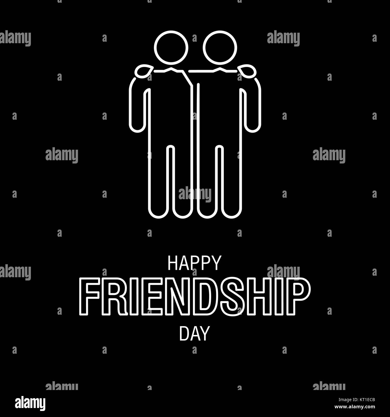 Texte pour la Journée de l'amitié heureux amis Greeting Card design simple. Illustration de Vecteur