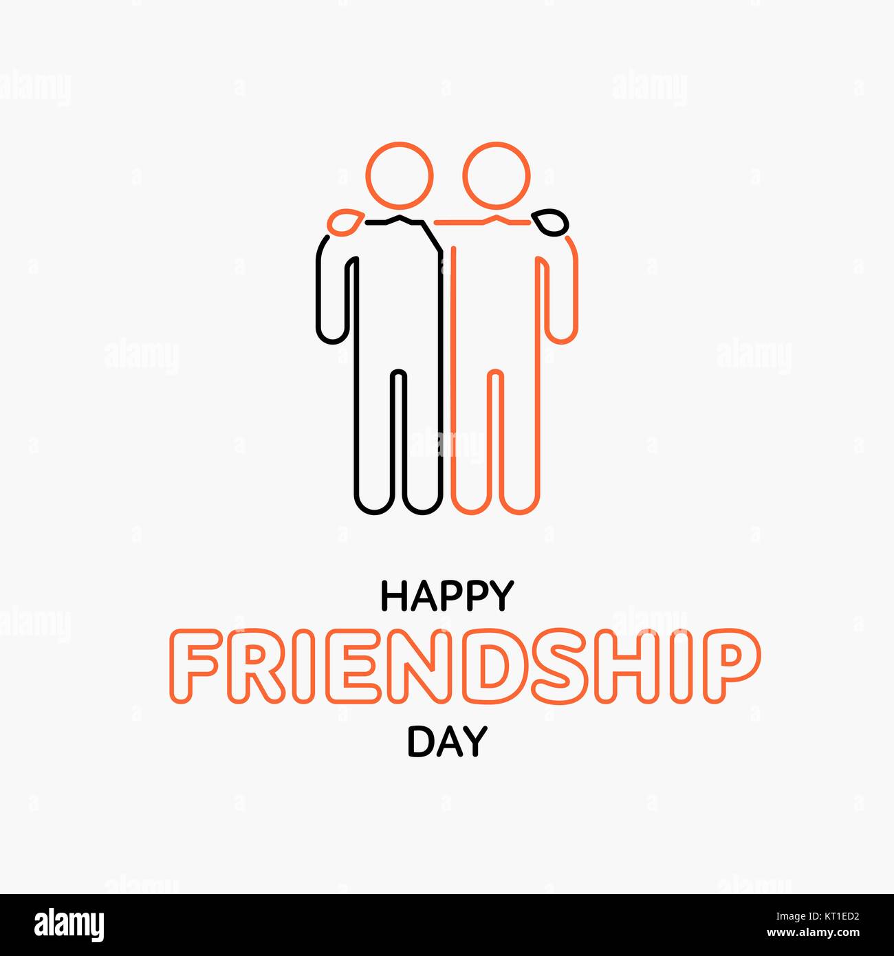 Texte pour la Journée de l'amitié heureux amis Greeting Card design simple. Illustration de Vecteur