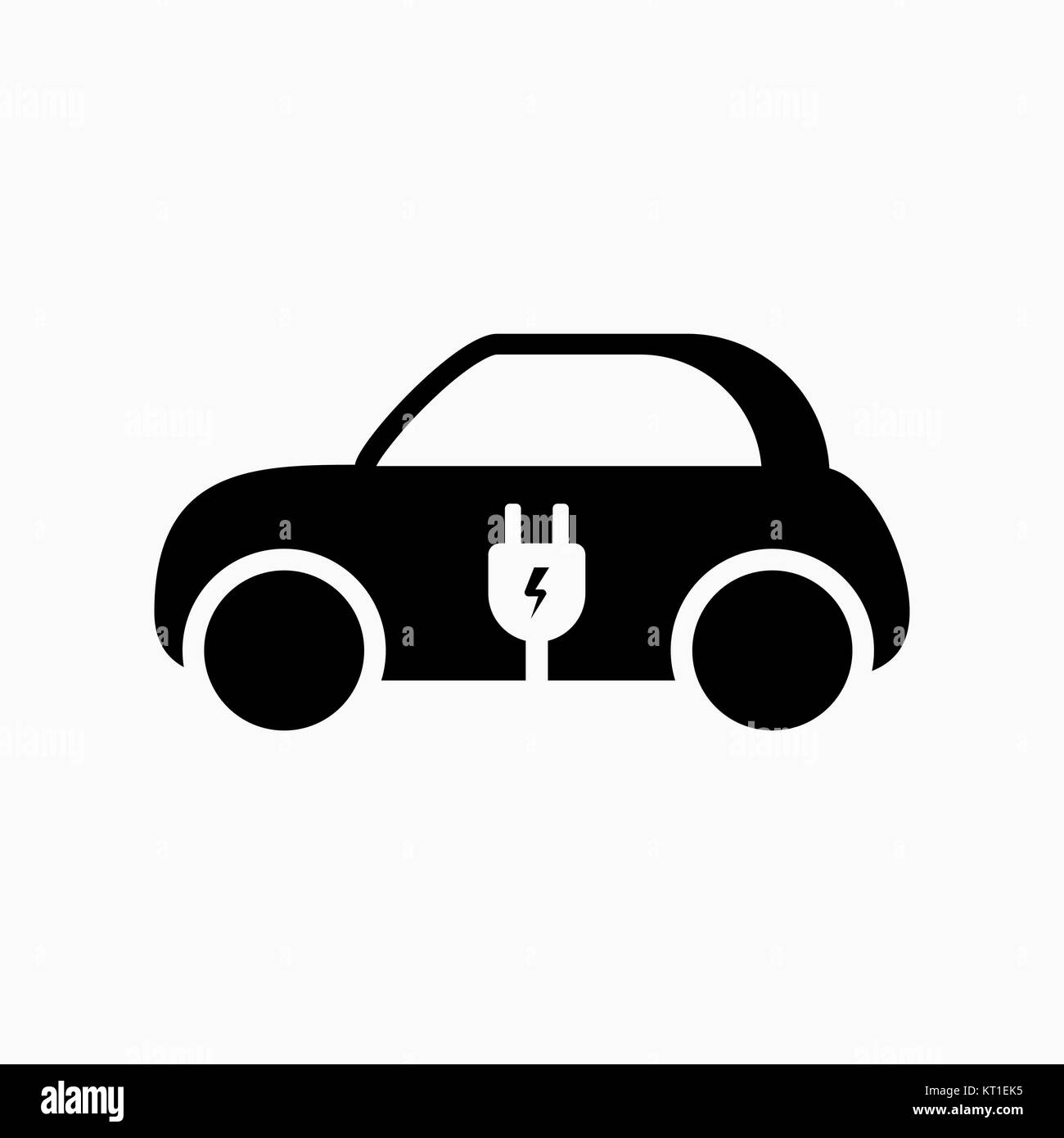 L'icône de voiture électrique. vector illustration. E-car signe. Illustration de Vecteur