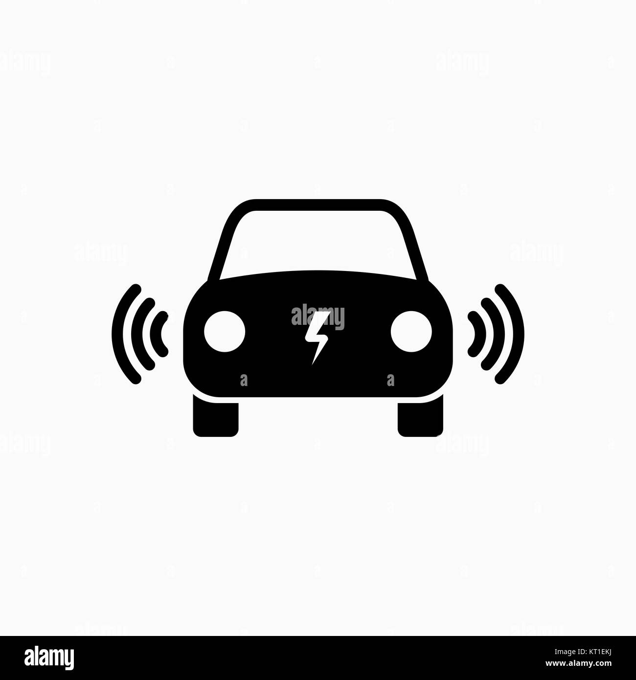 L'icône de voiture électrique. vector illustration. E-car signe. Illustration de Vecteur