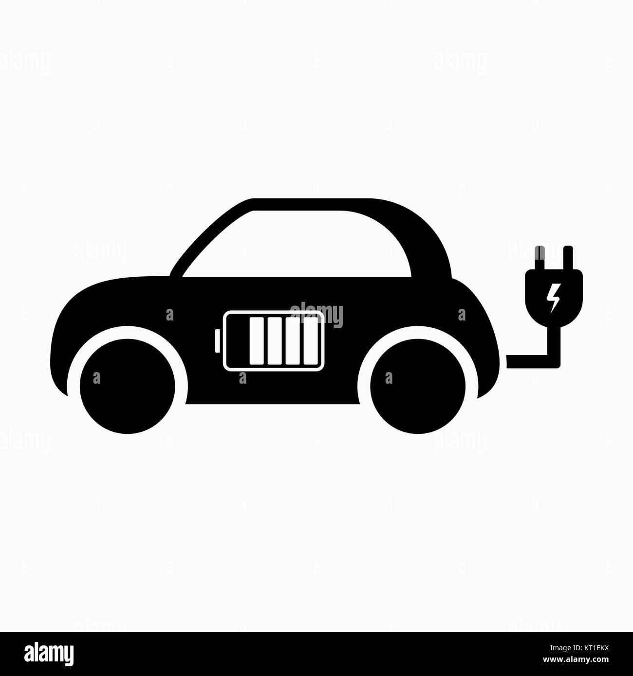 L'icône de voiture électrique. vector illustration. E-car signe. Illustration de Vecteur