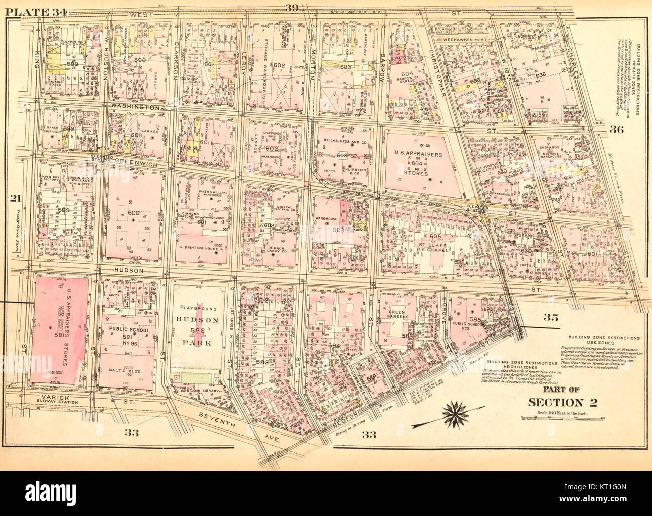 Bromley Manhattan plate 34 est un tirage photographique du début du XXe siècle à partir d'une série de plaques qui mettent en valeur le paysage urbain de Manhattan. Il offre un aperçu historique de l'architecture de New York dans les années 1920 Banque D'Images