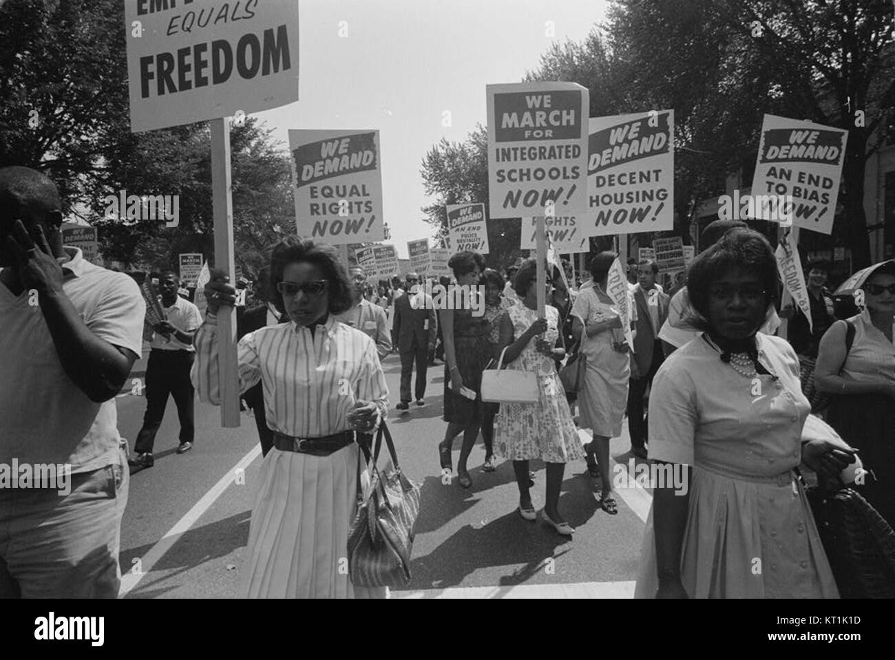 La marche pour les droits civiques à Washington, D.C. s'est concentrée sur la lutte pour l'égalité des droits dans les écoles et l'éducation pendant le mouvement des droits civiques des années 1960 Banque D'Images