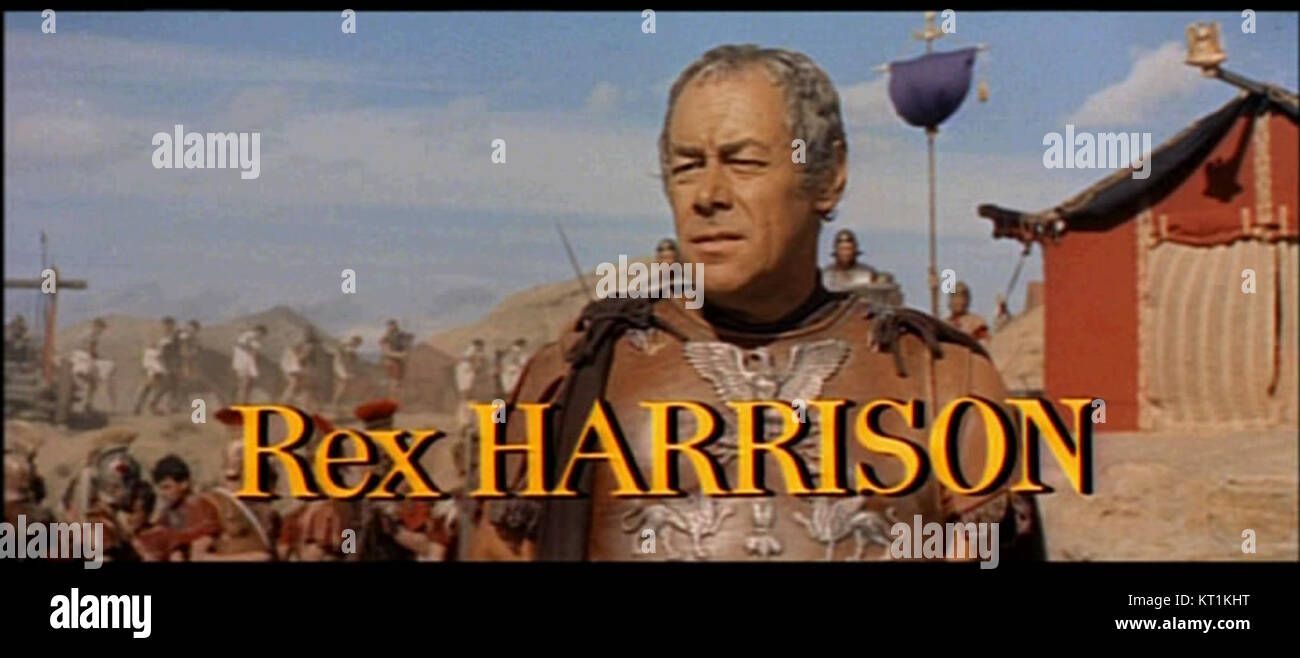 Cette capture d'écran du film de 1963 *Cléopâtre* présente une scène dramatique du film épique. Le film met en vedette Elizabeth Taylor et Richard Burton et reste une marque de fabrique du cinéma classique. Banque D'Images