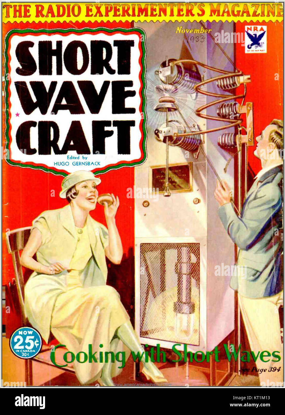 Cuisiner avec les ondes radio à ondes courtes - Nov 1933 pour couvrir Banque D'Images
