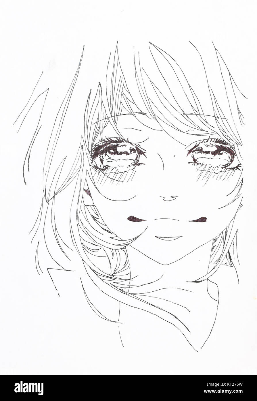 Dessin Dans Le Style De L Anime Photo D Une Jeune Fille Dans La Photo Dans Le Style D Anime Japonais Photo Stock Alamy