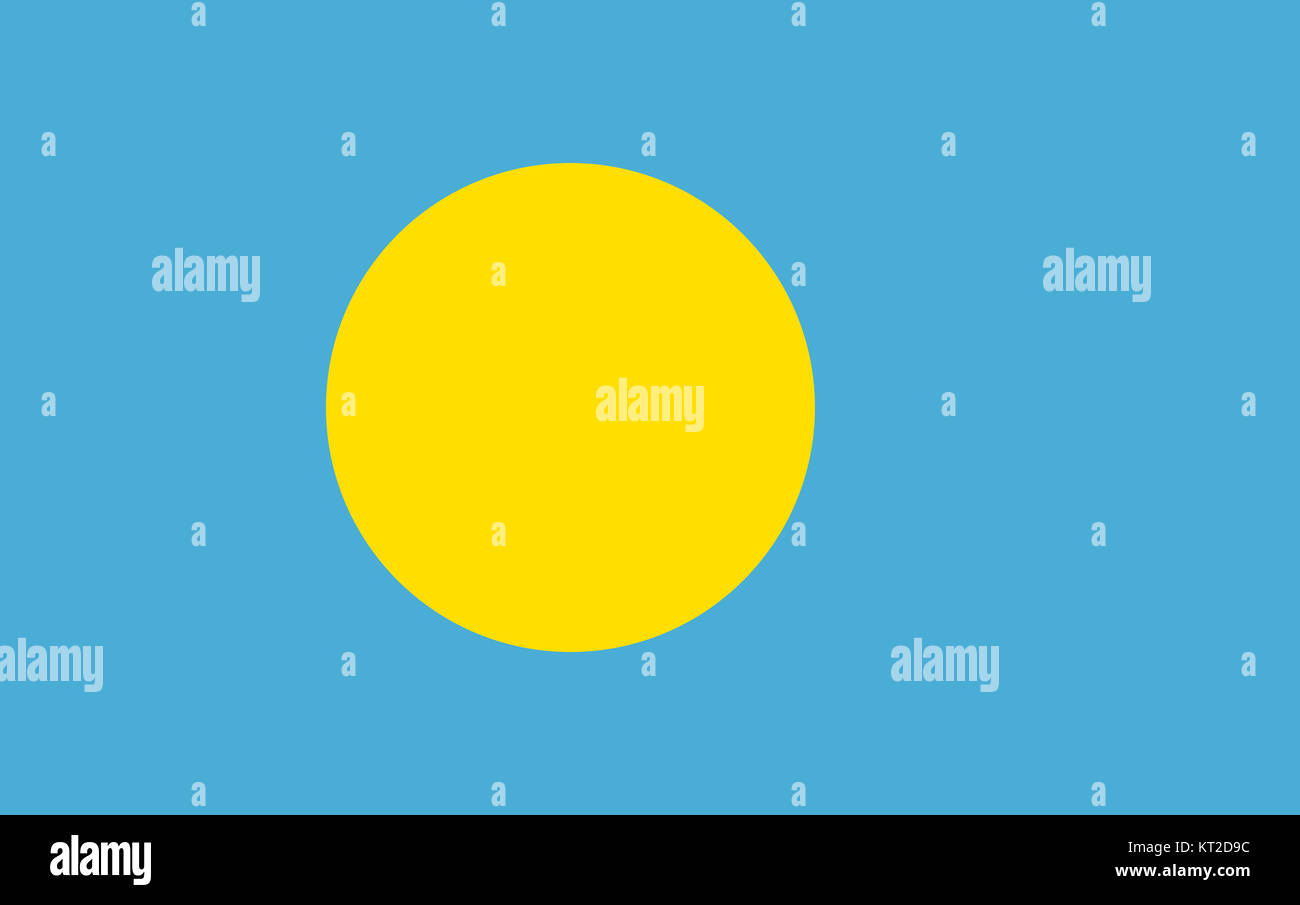 Drapeau national des Palaos Banque D'Images