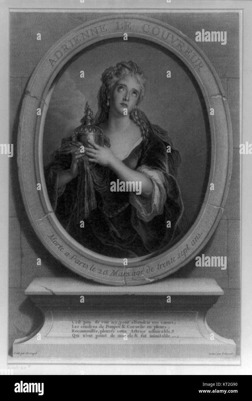 Adrienne Lecouvreur (1692â€"1730) est une actrice française connue pour ses puissantes performances dans le théâtre français du XVIIIe siècle. Cette image souligne son influence sur les arts au cours de sa vie. Banque D'Images
