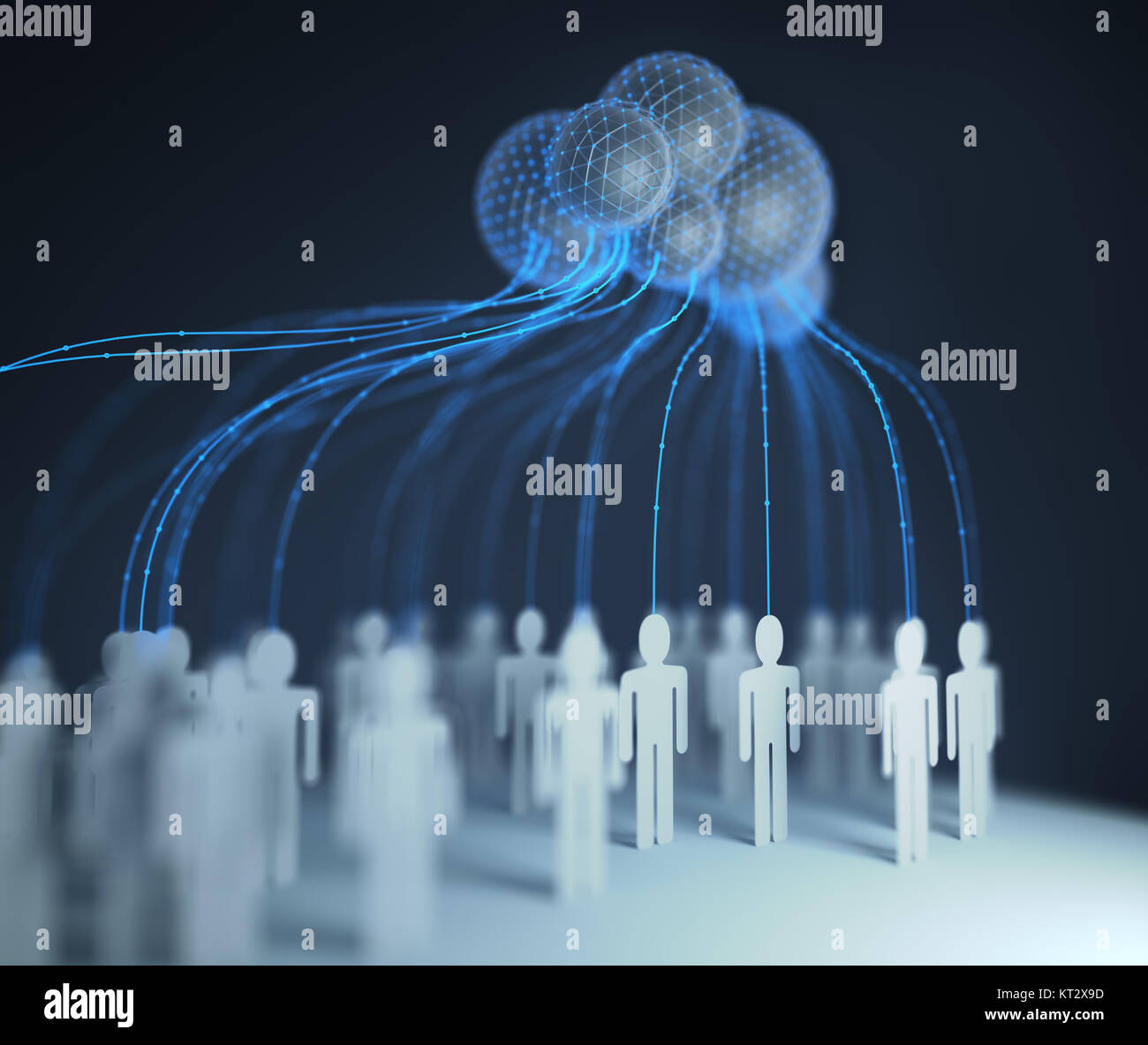 Personnes interconnectées de Cloud Computing Banque D'Images