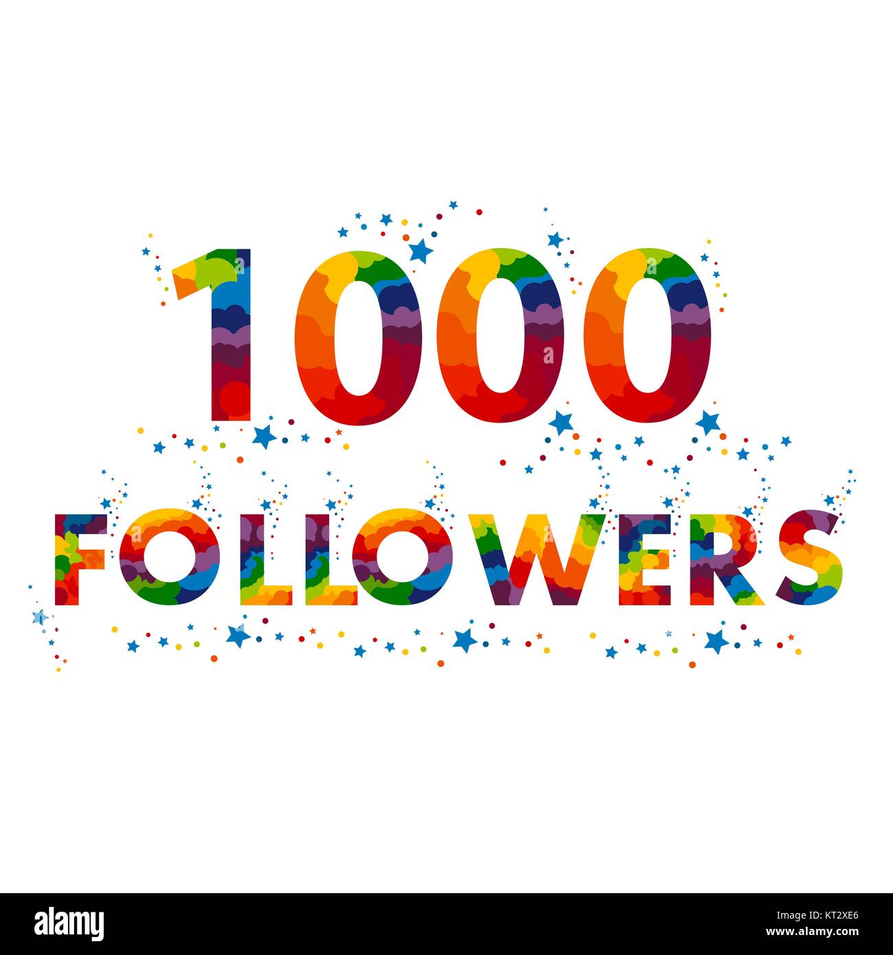 Vector 1000 followers. Carte réseau modèle de conception pour amis et abonnés. Illustration de Vecteur