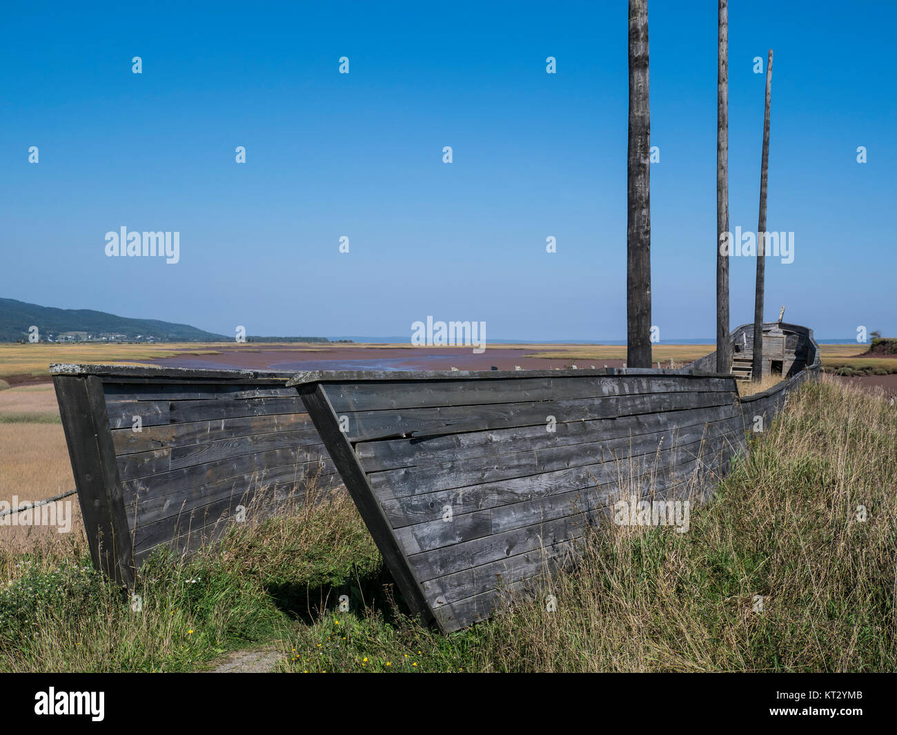 Monument à l'éclairage, un navire construit près de l'emplacement du chantier de parc, Mary's Point, dans la baie de Fundy, Nouveau-Brunswick, Canada. Banque D'Images
