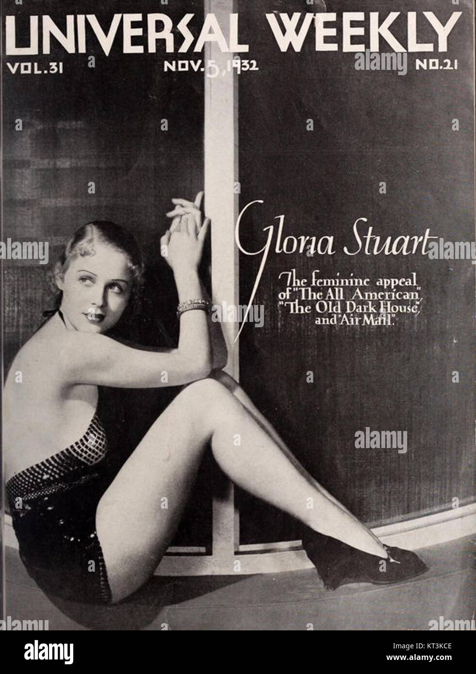 Gloria Stuart Universal Weekly 1932 Banque D'Images