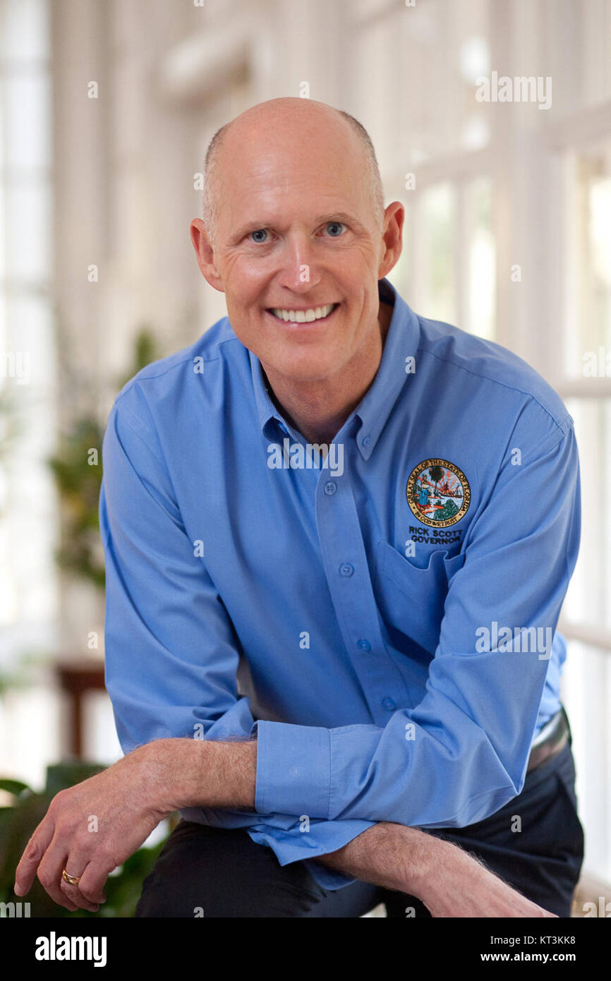 Le gouverneur Rick Scott est le 45e gouverneur de Floride. Son mandat a été marqué par des politiques axées sur la croissance économique, la création d'emplois et la réforme de l'éducation. Banque D'Images