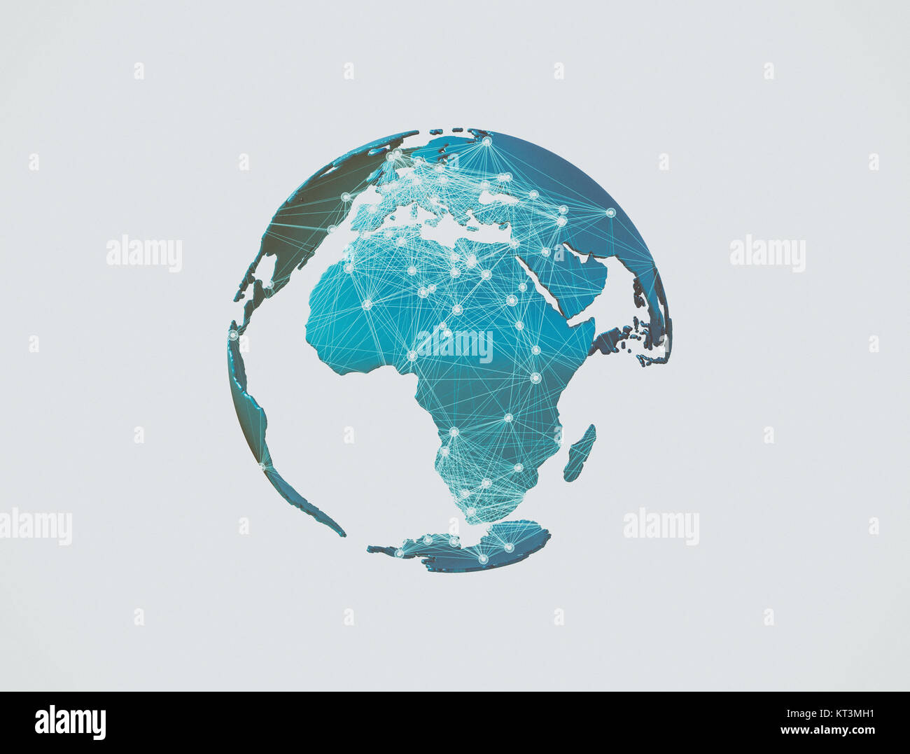 Monde connecté réseau globe Banque D'Images