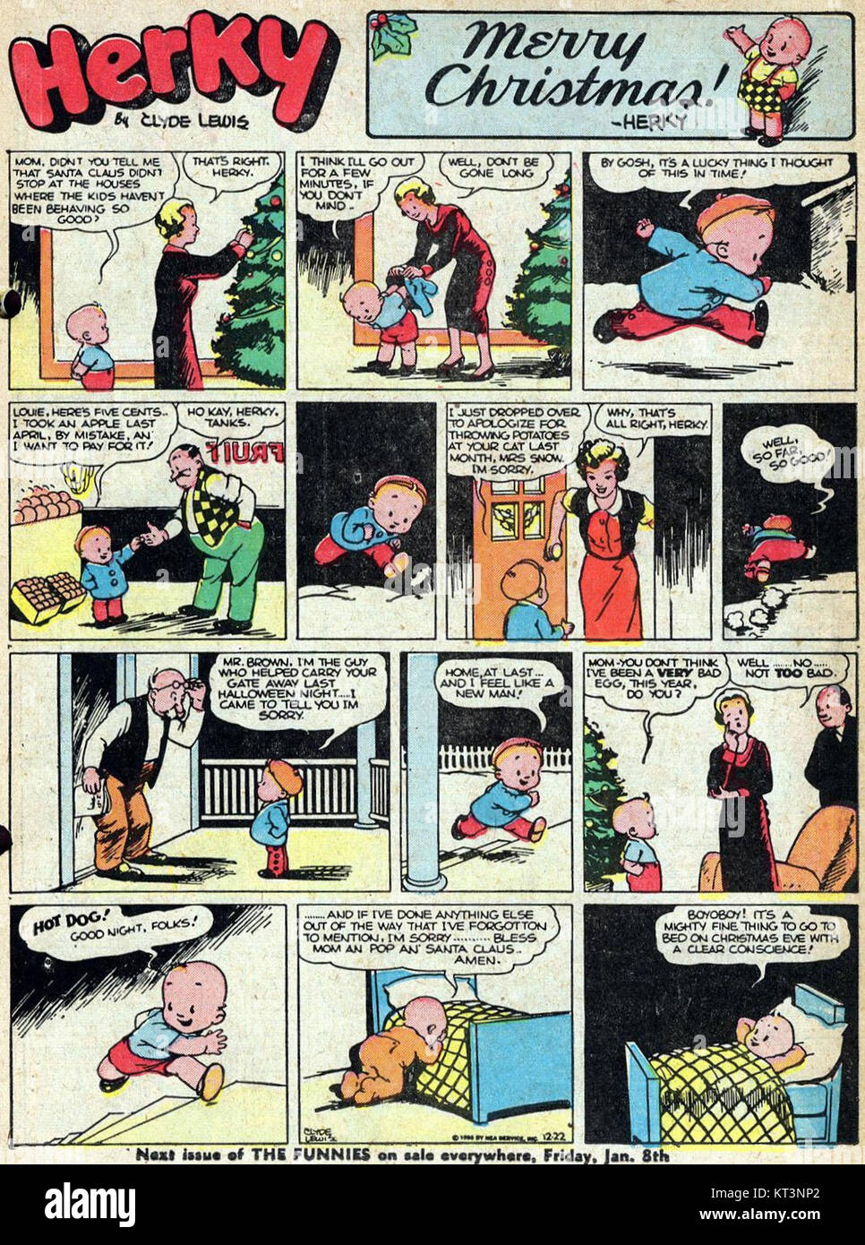 Une bande dessinée de Herky - The Funnies, numéro 4. Cette publication vintage présente un contenu humoristique, avec des dessins animés classiques et des personnages ludiques qui offrent un divertissement léger. Banque D'Images