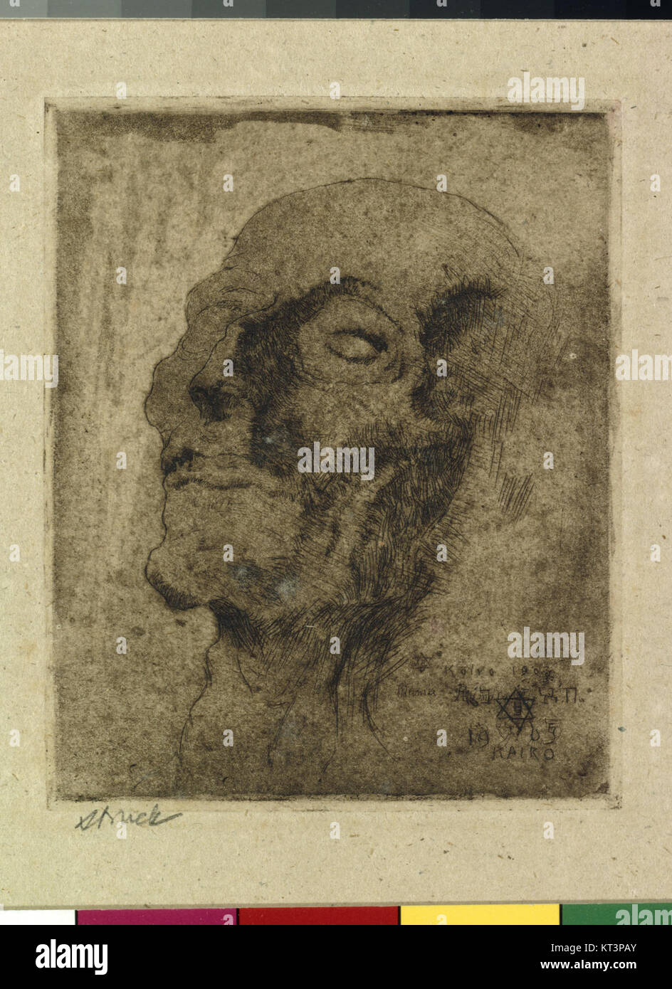Hermann Struck, un artiste allemand remarquable, a créé cette œuvre graphique, qui fait partie d'une collection détenue par le JMBerlin RDA. Struck est connu pour son utilisation novatrice de la gravure et des techniques d'arts graphiques au début du XXe siècle. Banque D'Images