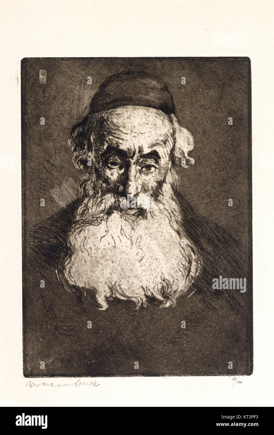 Une œuvre graphique de 1998 intitulée 'Hermann Struck Grafik JMBerlin GDR 98 1 43', créée par l'artiste Hermann Struck, mettant en valeur son style graphique distinctif. La pièce reflète les expressions artistiques prévalant dans l'ère de la RDA (République démocratique allemande). Banque D'Images