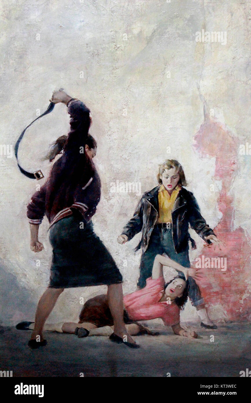 Teen-Age Terror (1958) est un film dramatique policier réalisé par James Meese, qui se concentre sur les luttes et les défis rencontrés par les adolescents dans une société turbulente. Le film explore les thèmes de la rébellion, des problèmes de jeunesse et des pressions sociétales. Banque D'Images