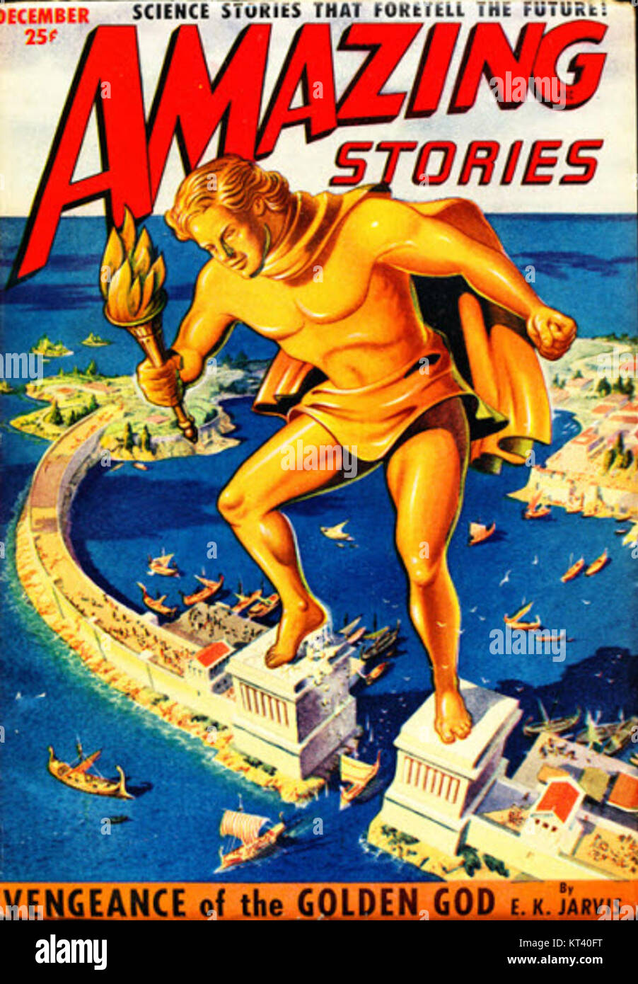 Amazing Stories est un magazine de science-fiction qui a commencé à paraître dans les années 1920 et est devenu un élément emblématique de la littérature de science-fiction. Le numéro de 1950 présente diverses histoires spéculatives qui ont défini le genre à cette époque. Banque D'Images