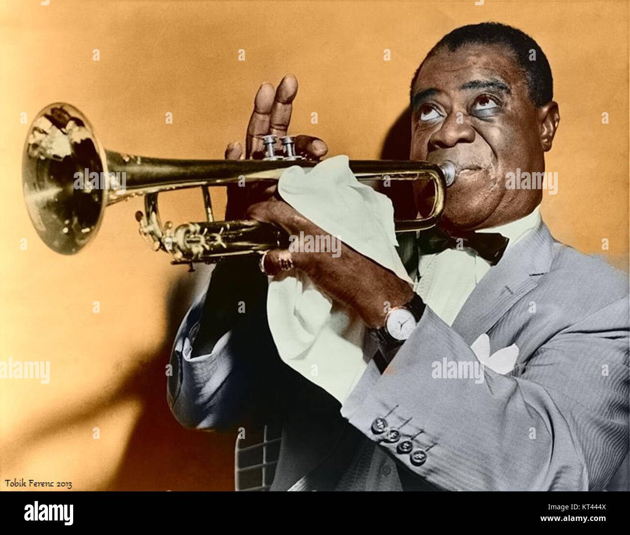Louis Armstrong restauré (version couleur) Banque D'Images