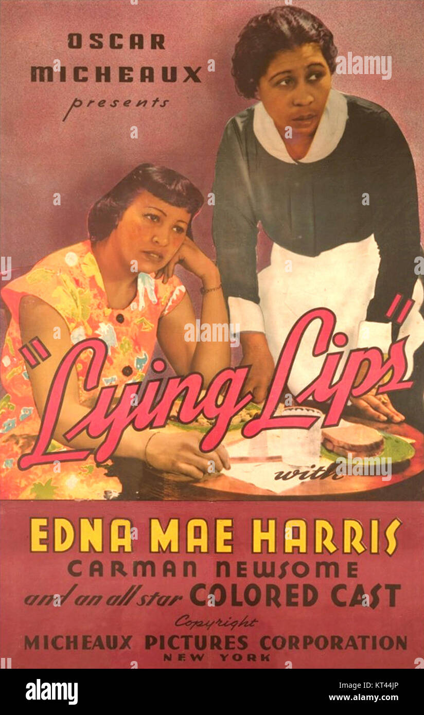 Une affiche pour le film de 1939 "Lying Lips", présentant le genre noir de filmâ€™ et ses thèmes centraux de crime et de mystère. Banque D'Images