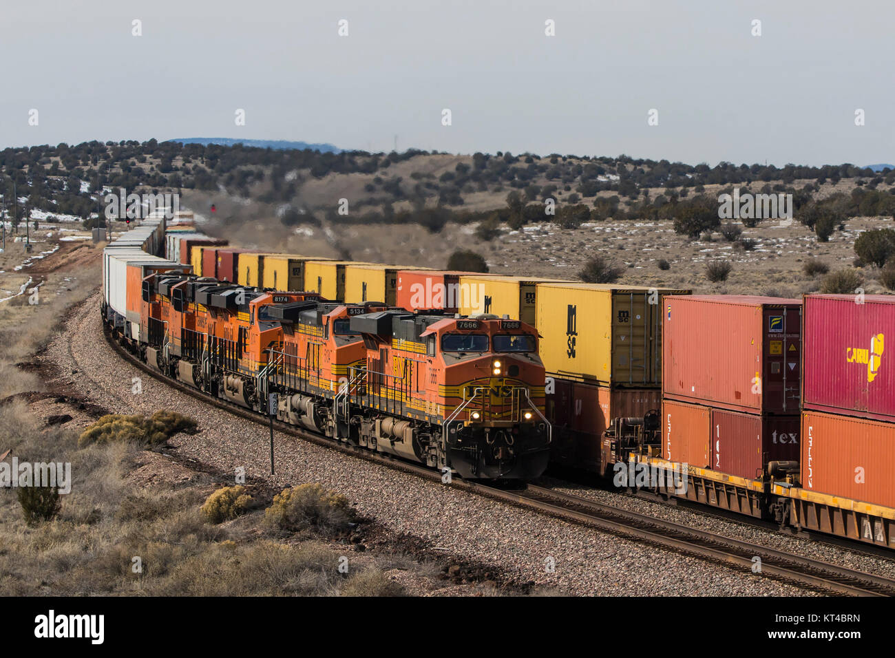 La Burlington Northern Santa Fe (BNSF) train de conteneurs Banque D'Images