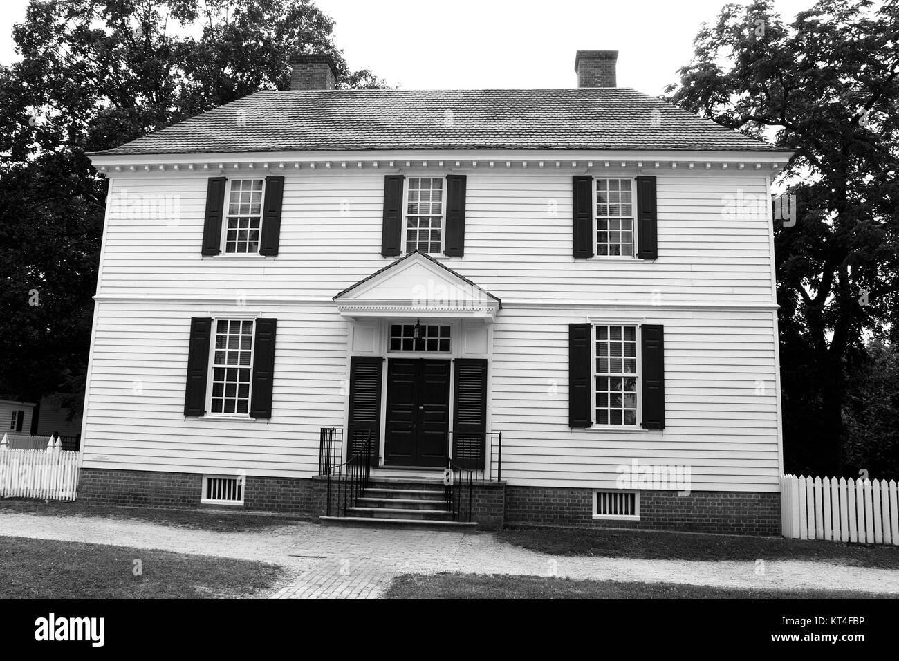Ville Williamsburg historic district noir blanc Banque D'Images