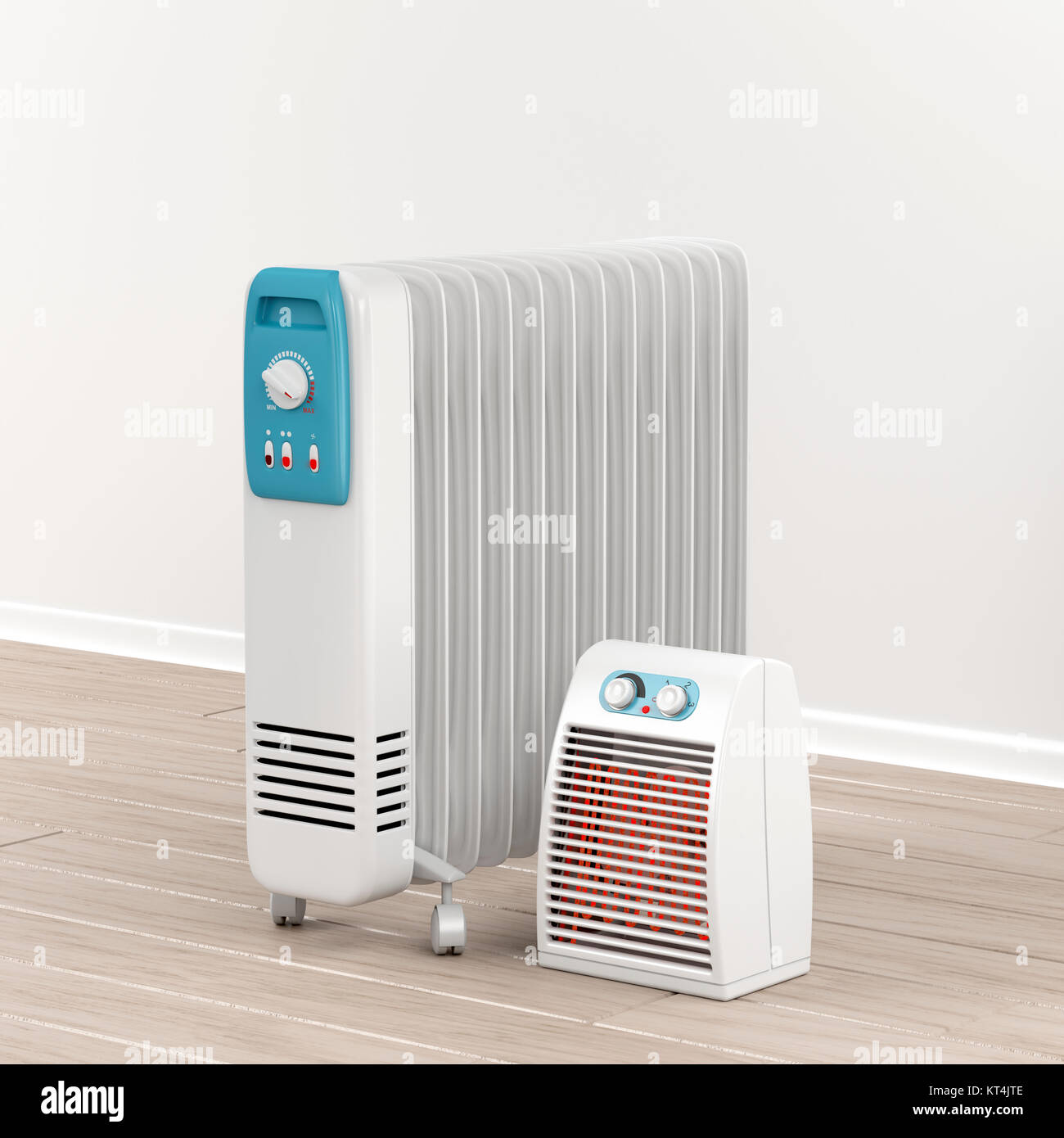 Radiateur à huile et ventilateur d'air chaud Banque D'Images
