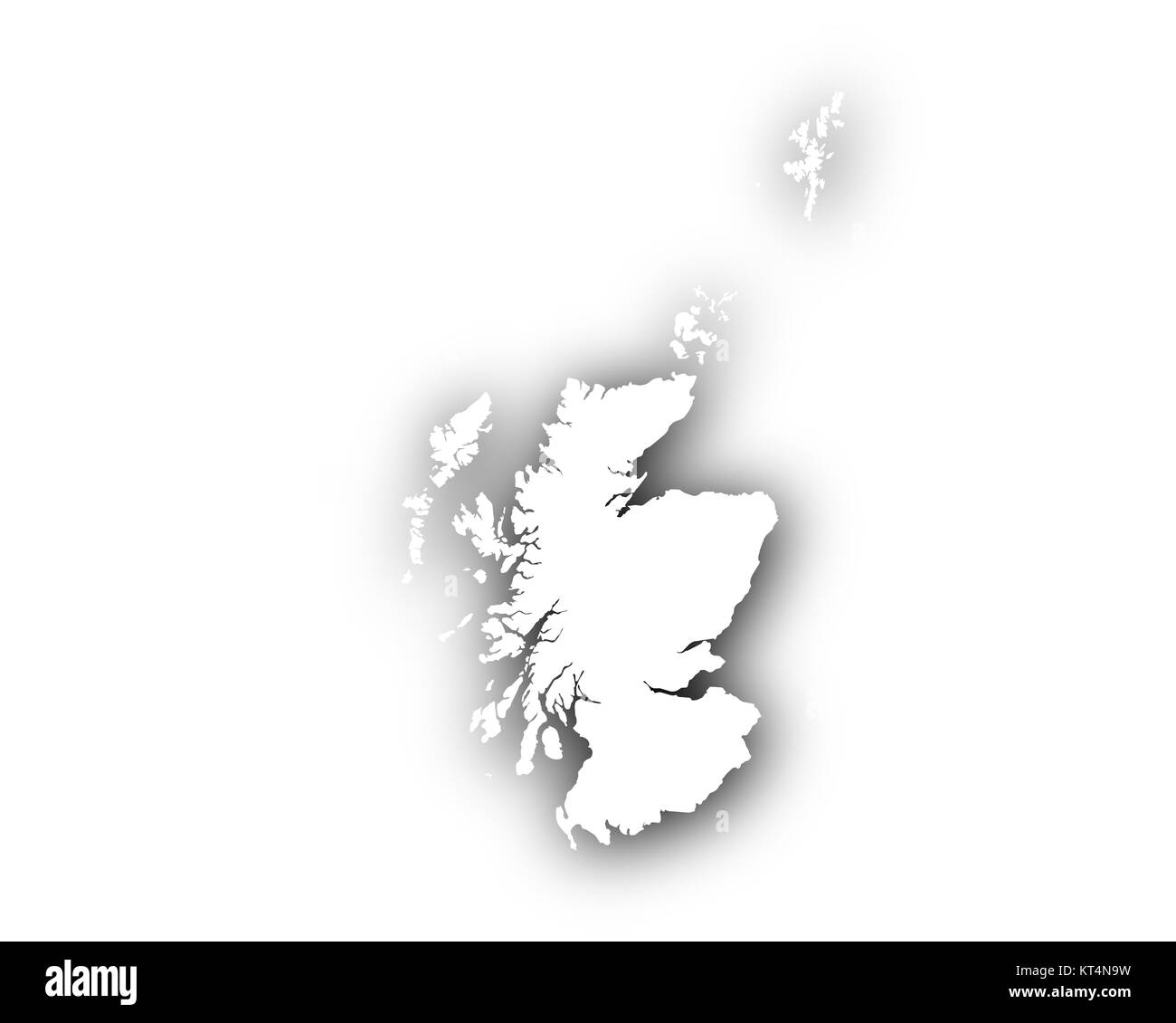 Karte von Schottland mit Schatten Banque D'Images