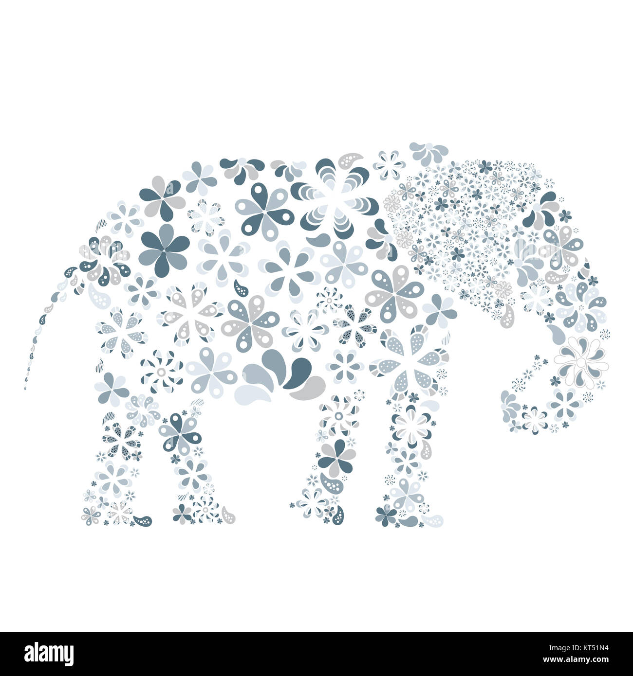 Concept de fleurs dans la forme d'un éléphant Banque D'Images