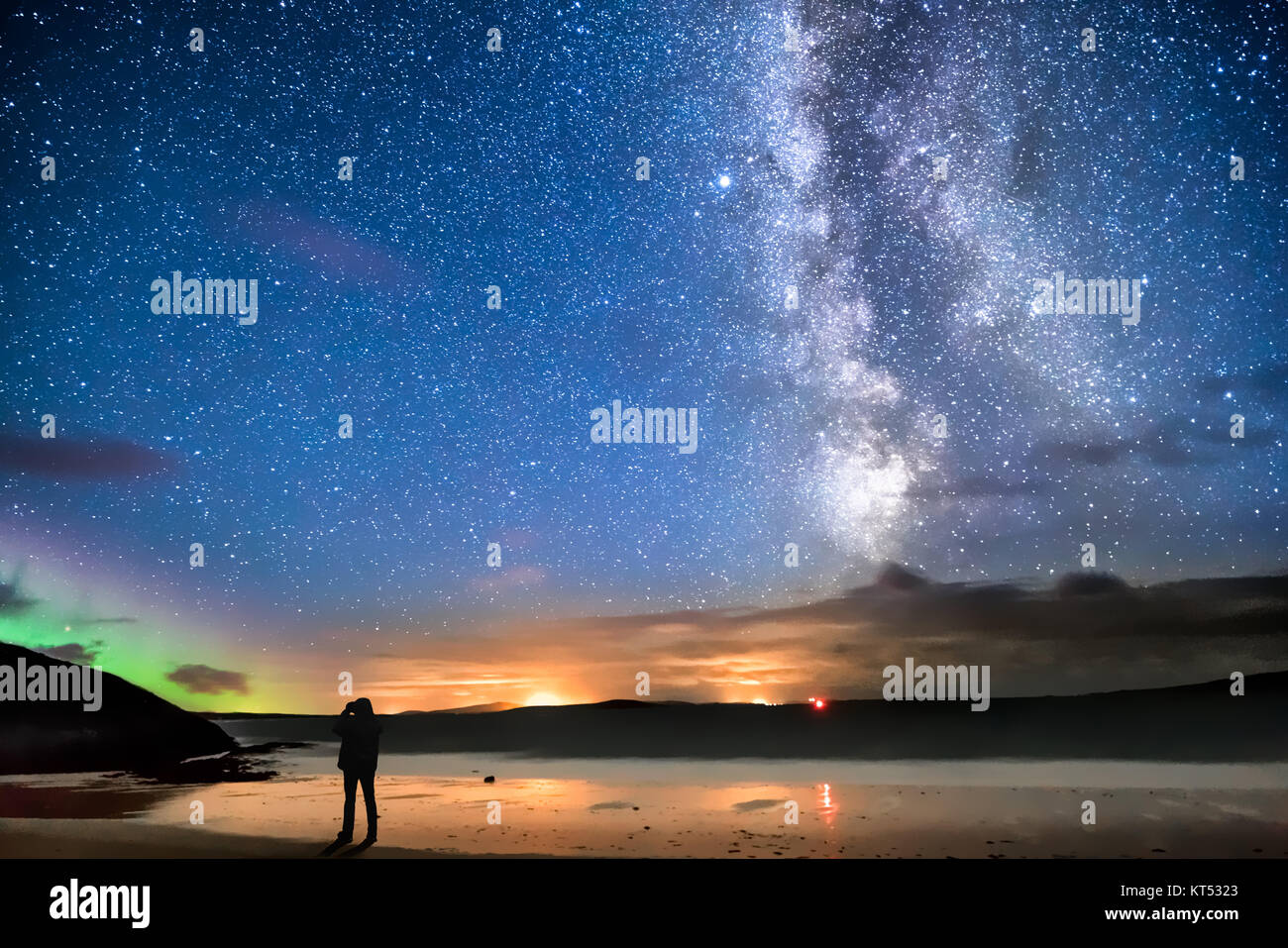 ciel étoilé sur la plage Banque D'Images