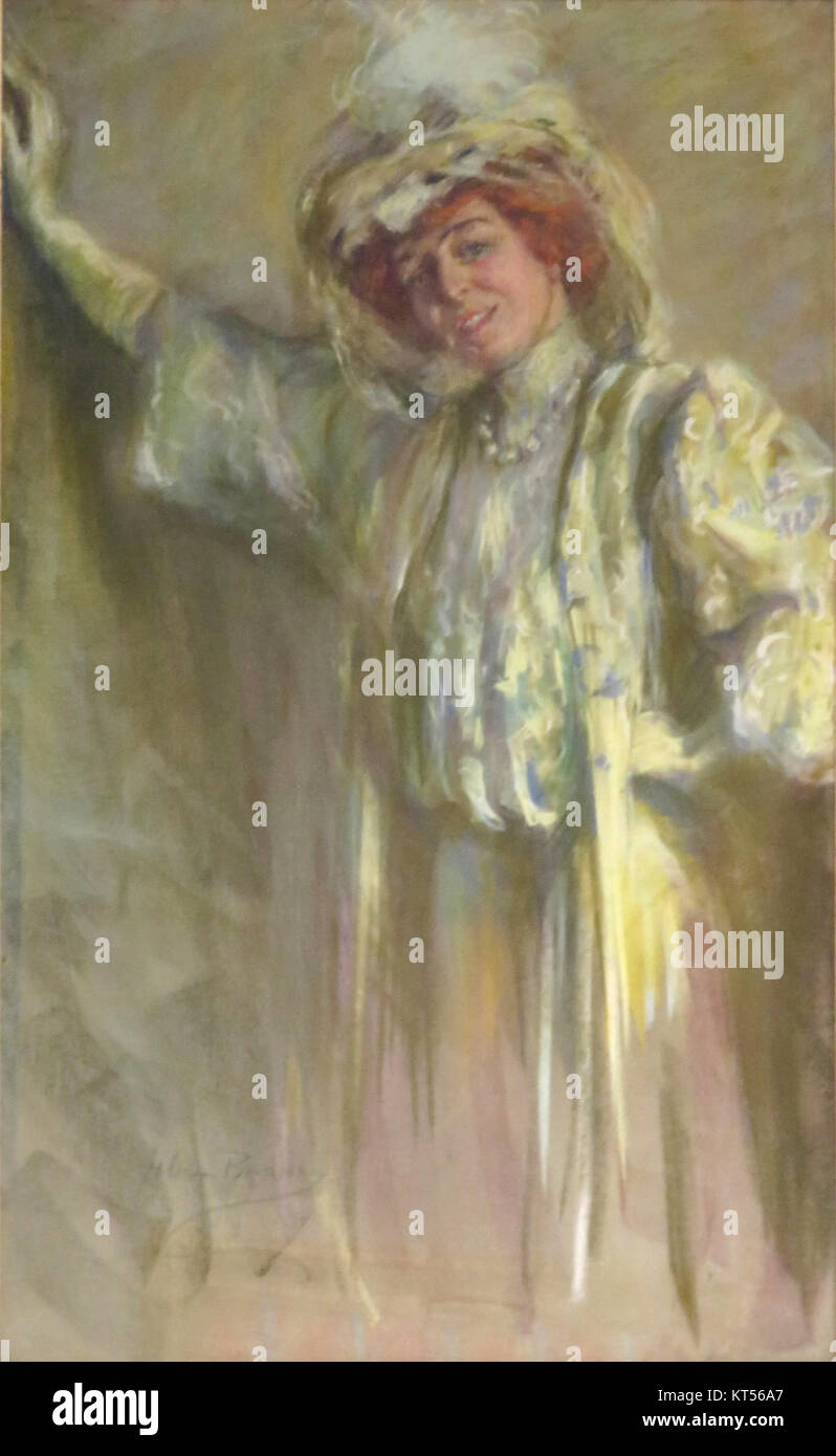 Ce portrait pastel de MRS Leslie carter a été créé par Alice Pike Barney, une artiste américaine, et fait partie de la collection du Dayton Art Institute. Il met en valeur l'habileté de Barney à capturer l'élégance de son sujet avec des tons délicats et doux. Banque D'Images