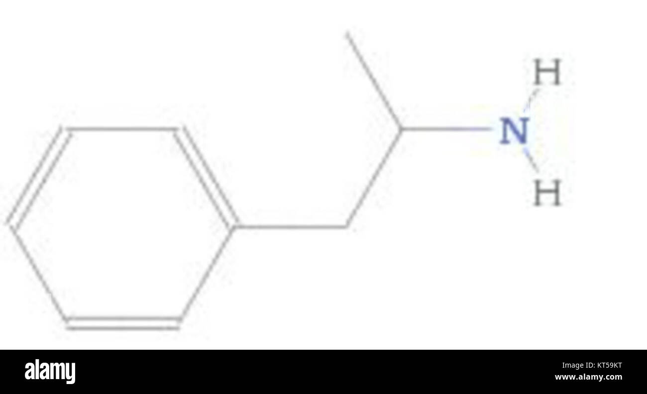 L'amphétamine est un stimulant du système nerveux central qui affecte les produits chimiques dans le cerveau et les nerfs contribuant à l'hyperactivité et au contrôle des impulsions. Il est couramment prescrit pour traiter le trouble déficitaire de l'attention avec hyperactivité (TDAH) et la narcolepsie. Cependant, il a un fort potentiel de maltraitance et peut conduire à la dépendance. Son utilisation est réglementée dans de nombreux pays. Banque D'Images