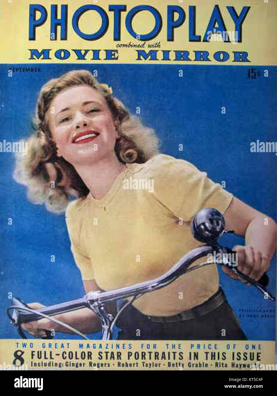 Priscilla Lane couverture du magazine Photoplay Banque D'Images