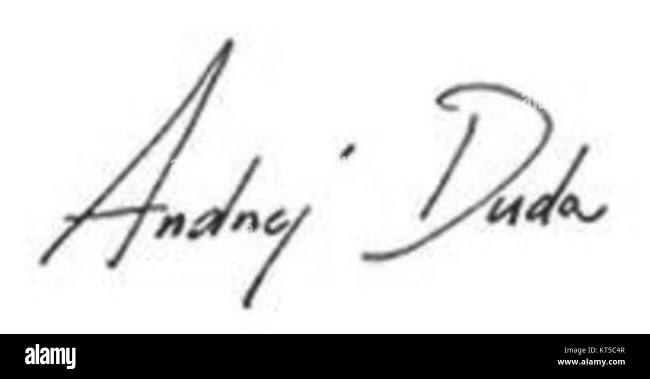 Andrzej Duda Signature 02 Banque D'Images