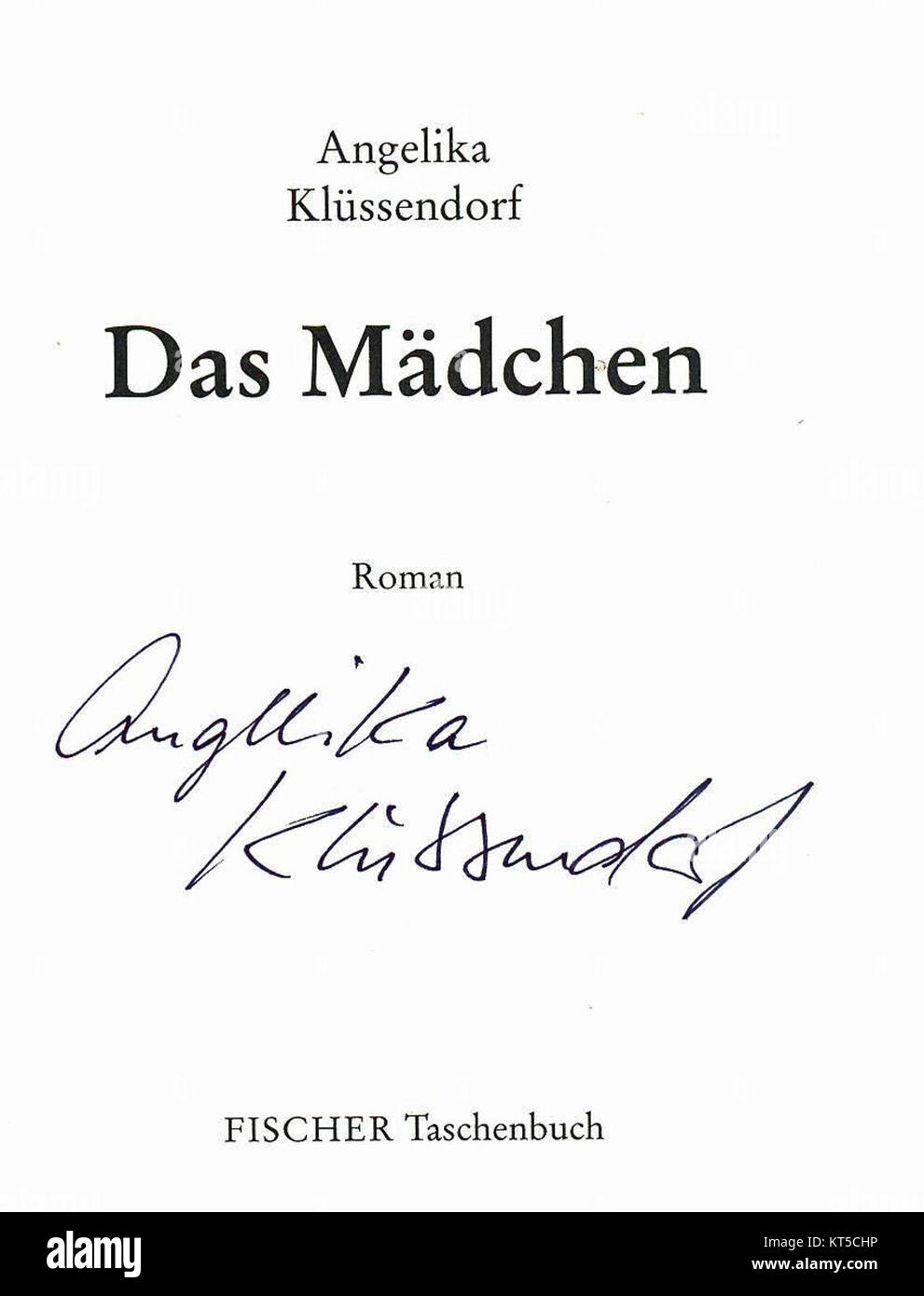 Cette image présente un autographe de *Angelika Kluessendorf*, figure éminente de la littérature allemande, signé au *Stadtschreiberfest* (City Writer Festival) à Bergen en 2013. Kluessendorf est connue pour ses œuvres littéraires et ses contributions à la culture allemande. Banque D'Images