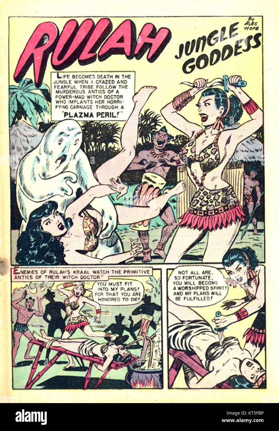 Rulah, la déesse de la Jungle, était un personnage de bande dessinée introduit pour la première fois dans les années 1940 Connue pour ses aventures dans des contextes exotiques, Rulah est devenue un symbole de force et d'autonomisation dans la culture comique. Banque D'Images