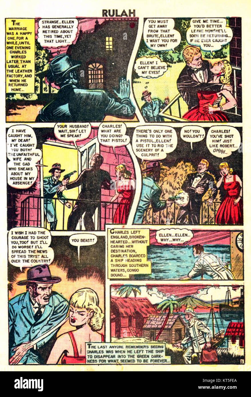 Rulah, la déesse de la Jungle, était un personnage de bande dessinée créé dans les années 1940 Elle a été présentée dans des histoires se déroulant dans les jungles d'Afrique, où elle a combattu le mal et utilisé son intelligence et sa force pour protéger les innocents. Banque D'Images