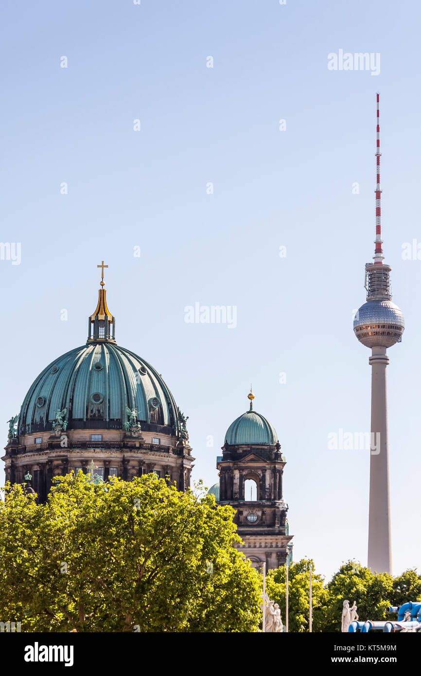 Panorama de la ville de Berlin avec la cathédrale de Berlin et la tour de télévision Banque D'Images
